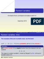 V: Random Variables: Christophe Chorro (Christophe - Chorro@univ-Paris1.fr)