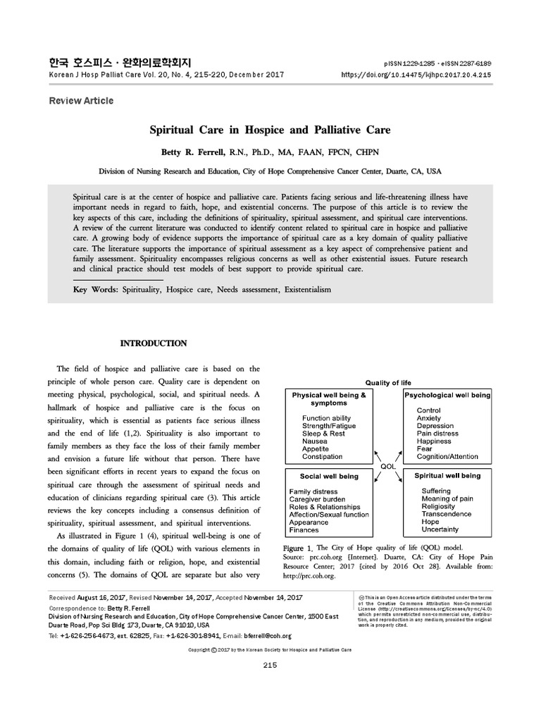 Spiritual Care in Hospice and Palliative Care | PDF | Palliative Care ...