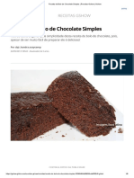 Receita de Bolo de Chocolate Simples