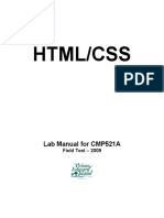 HTML/CSS: Lab Manual For CMP521A