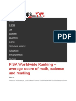 PISA Worldwide Ranking - Average Score of Math, Science and Reading
