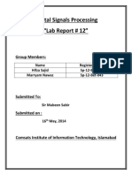 Digital Signals Processing Lab Report # 12