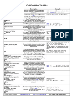 Perl Predefined Variables: Variable Description Example