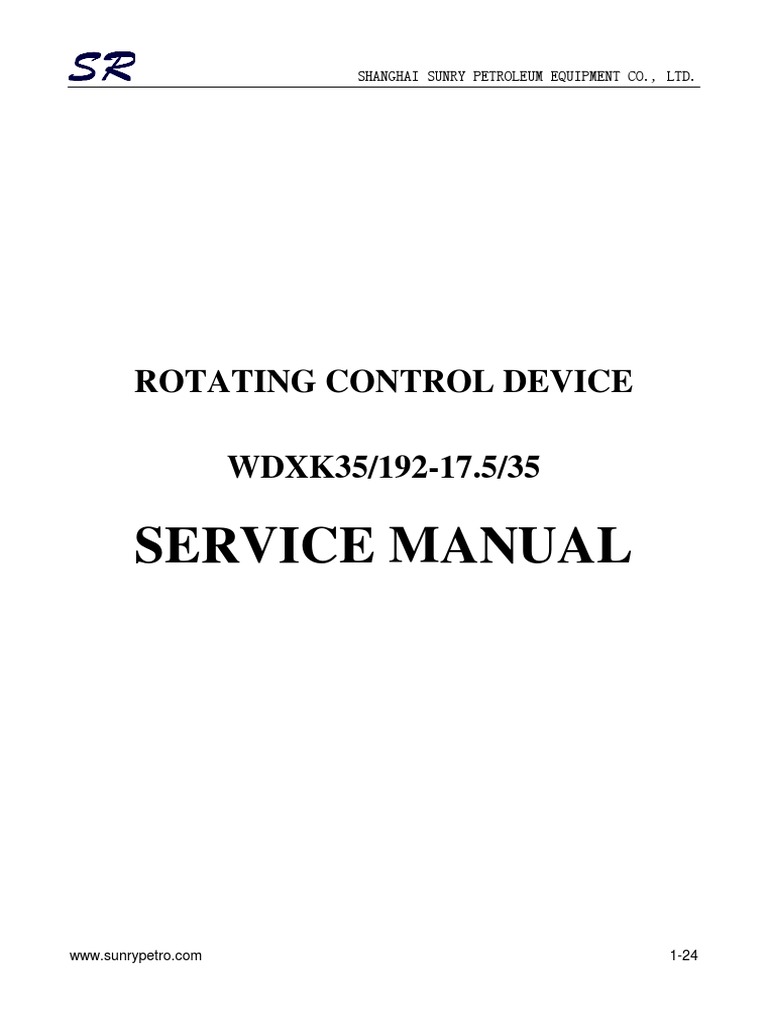 Rotating Control Device Service Manual PDF Pump Petroleum
