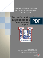 Evaluación de Alternativas de Estabilización de Suelos Del Departamento de San Miguel