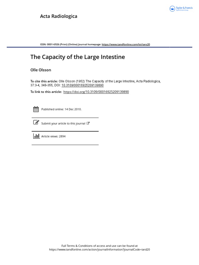 The Capacity of The Large Intestine | PDF | Large Intestine ...