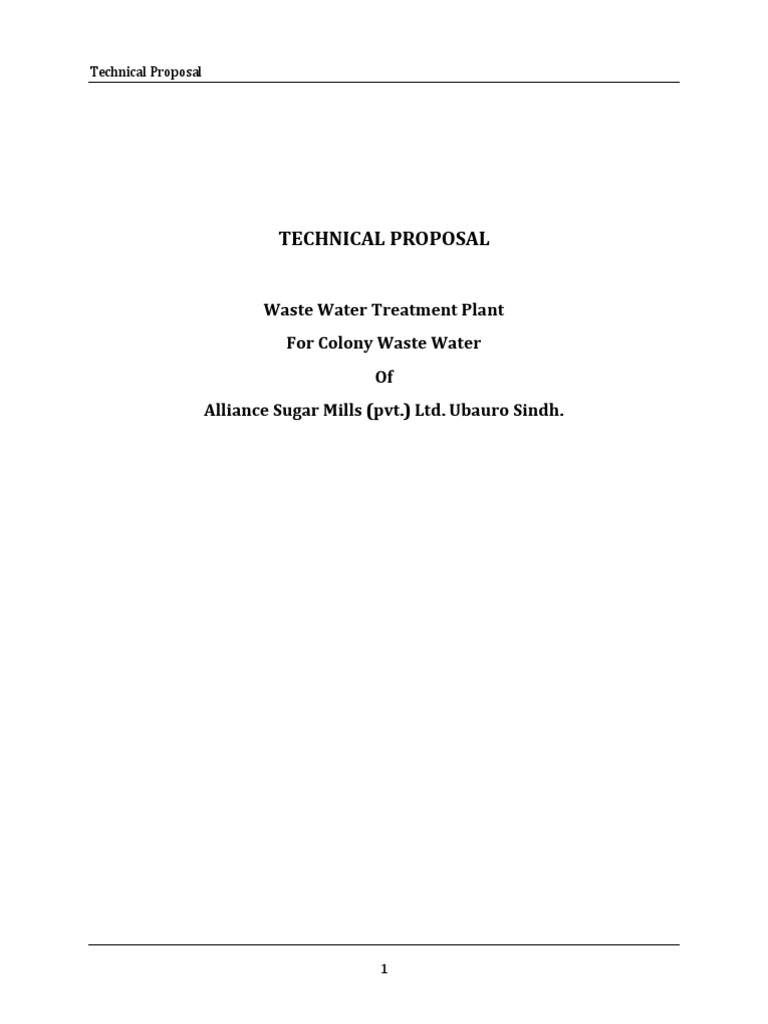 Waste Water Treatment Proposal for Alliance | PDF | Sewage Treatment ...
