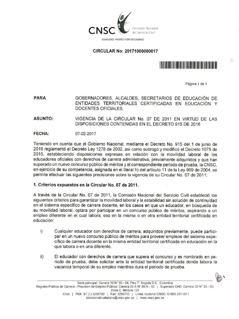 Circular 0017 de 2017 PDF | PDF