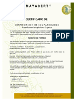 Certificado MAYACERT para sulfato de potasio orgánico