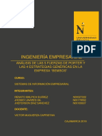 Ingeniería Empresarial: Análisis de Las 5 Fuerzas de Porter Y Las 4 Estrategias Genéricas en La Empresa "Bembos"