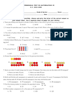 Second Periodical Test in Mathematics Vi S.Y. 2019-2020