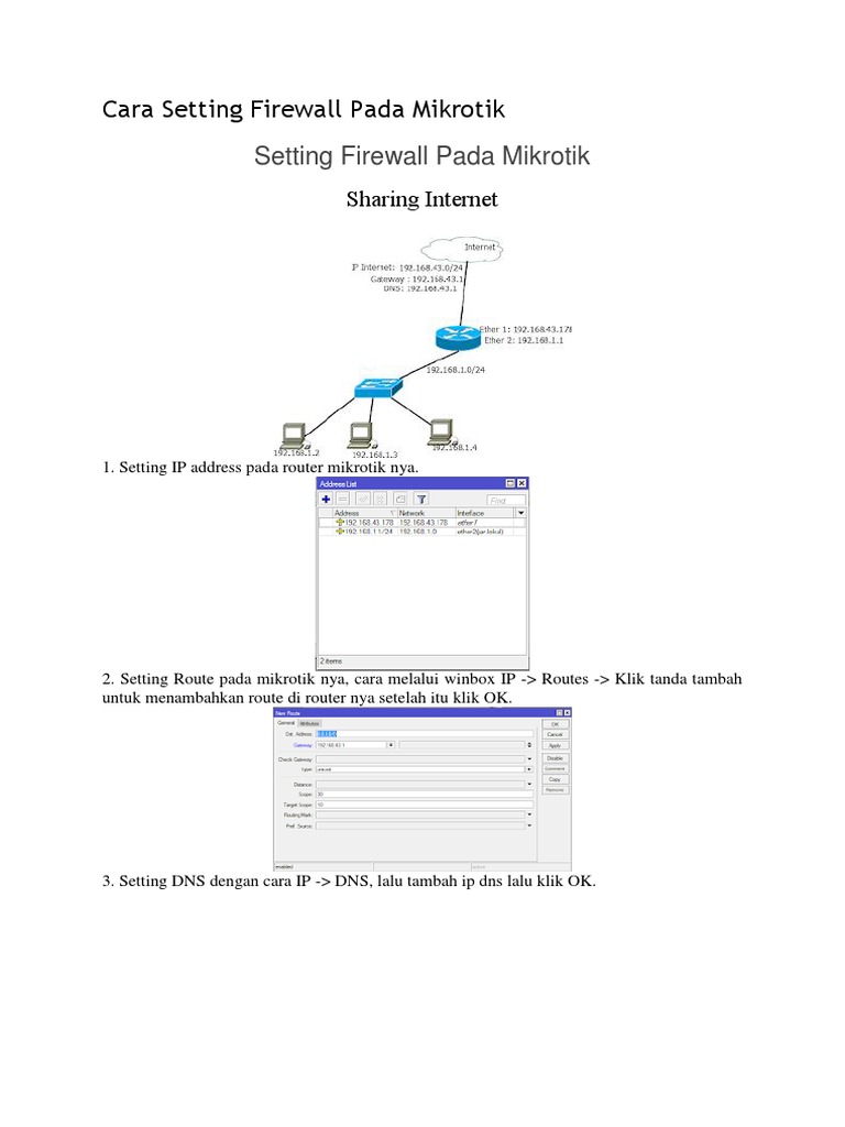 Panduan Lengkap Setting Firewall Mikrotik | PDF | Komputer