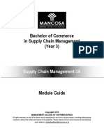 BCom SCM Year 3 Supply Chain Management 3A January 2019