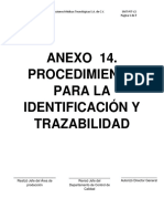 Anexo 14. (Procedimiento Trazabilidad) Manual de calidad 