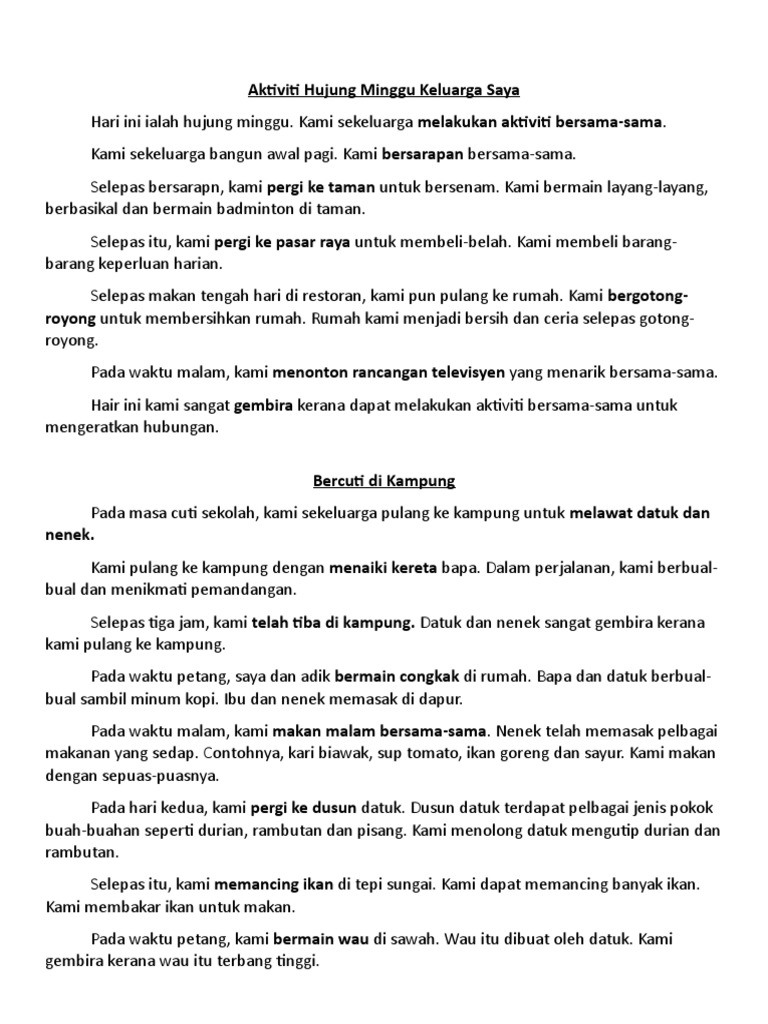 Karangan Thn 6 Kini Pdf