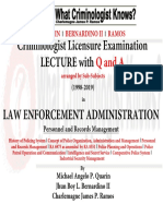 Lecture and Q and A Series in Police Personnel and Records Management
