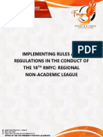 Implementing Rules and Regulations in The Conduct of THE 18 Rmyc: Regional Non-Academic League