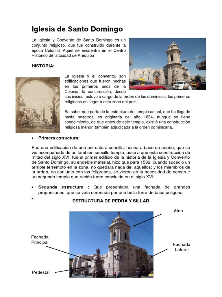 Historia de la Iglesia Santo Domingo | PDF | Iglesia (edificio