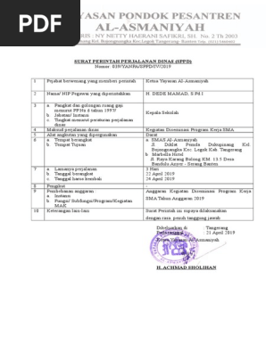 Contoh Sppd Sekolah Swasta Terbaru Doc Asmaniyah Contoh surat perintah perjalanan dinas sppd merupakan surat perintah yang dibutuhkan oleh seorang pegawai dalam melaksanakan tugas kerja dan harus pergi ke daerah lain luar kota.