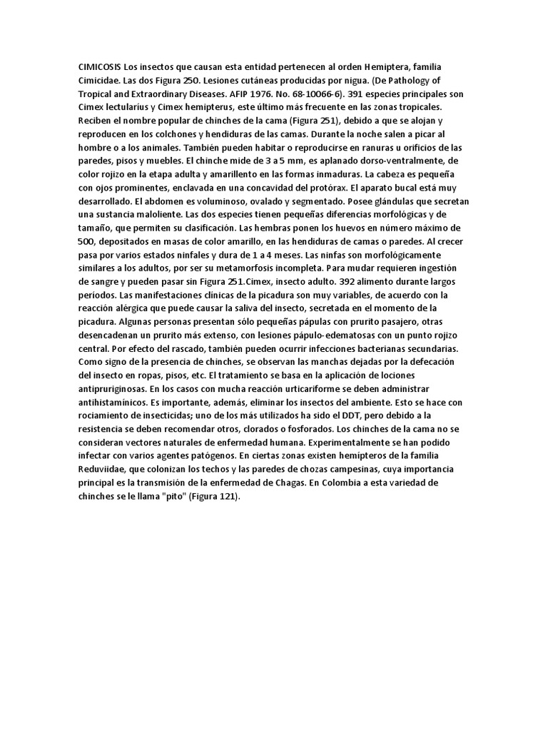 CIMICOSIS PDF Insectos Especialidades Medicas
