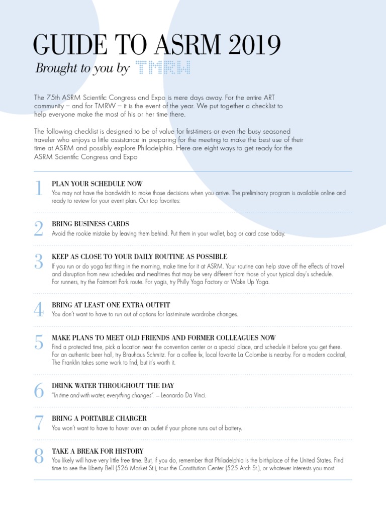 TMRW Guide To ASRM | PDF
