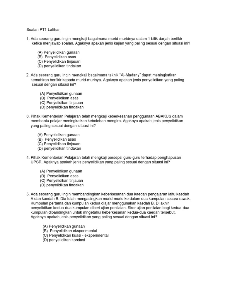 Soalan Pt1 Latihan Pdf