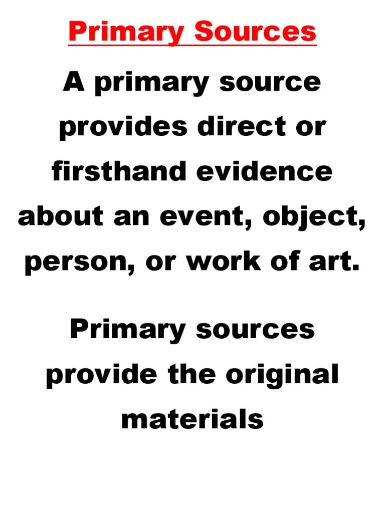 Primary and Secondary Sources PDF