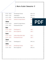 Jadwal Mata Kuliah Semester 3