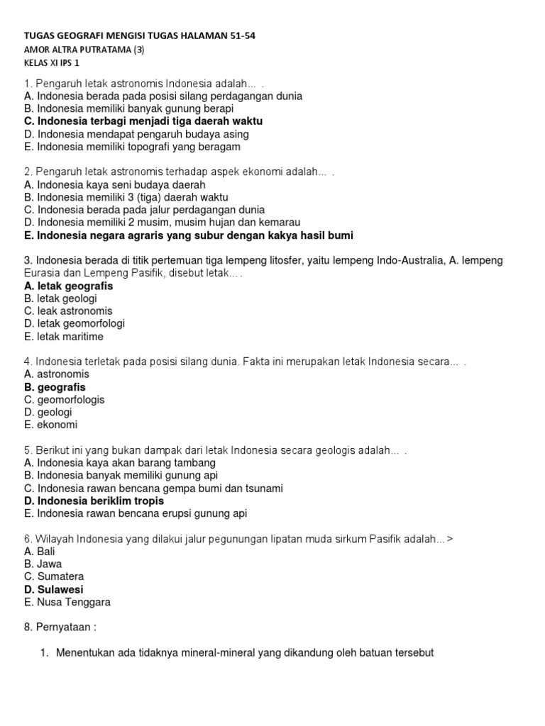 Tugas Geografi Mengisi Tugas Halaman 51 Pdf