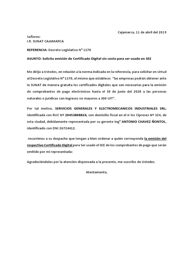 Solicitud de Certificado Digital Gratuito | PDF