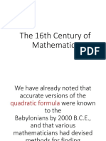 The 16th Century of Mathematics