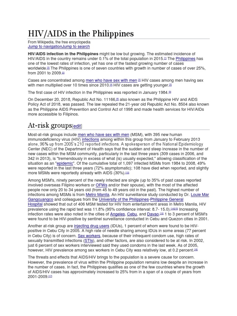 HIV/AIDS in The Philippines: At-Risk Groups | PDF | Hiv/Aids ...