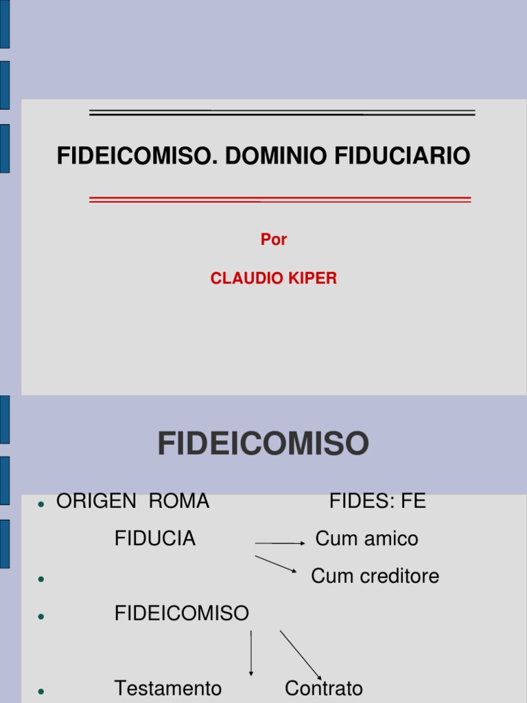 Tipos y Características del Fideicomiso | PDF | Ley de fideicomiso | Pagos
