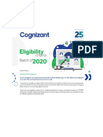 Cognizant Eligibility Criteria 2020 Batch