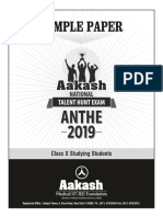 Aakash ANTHE Sample Paper Class For X