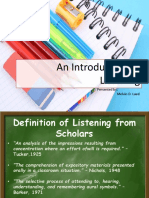 Teaching of Listening and Reading