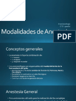 Modalidad de Anestesia