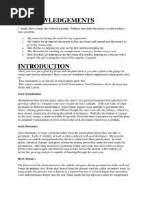 Seed Germination Project