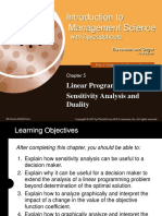 Introduction To Management Science: Linear Programming: Sensitivity Analysis and Duality