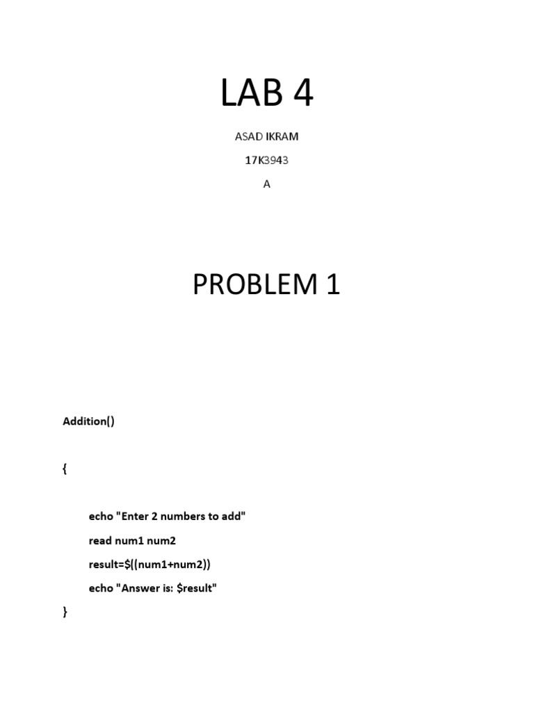 Bash Scripts for Basic Math Operations | PDF | Teaching Methods & Materials