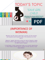 Today'S Topic: "Save Girl Child Save Nation"