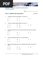 Chapter 3: Number Properties and Patterns Test (40 Marks) : Part A - Multiple-Choice Questions