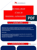 RBI Phase 1 Recap 1st August 18 Reasoning Alpha Numeric Series 1