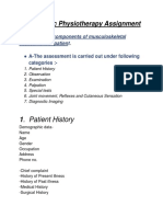 Orthopedic Physiotherapy Assignment: 1. Patient History