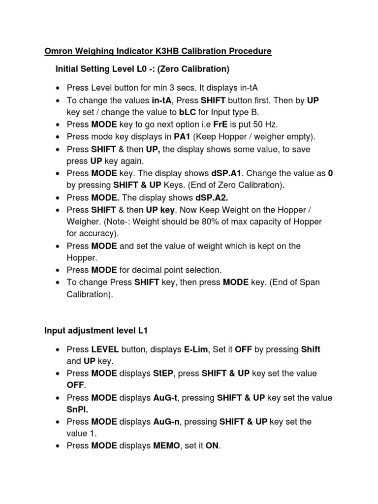 Omron K3HBNV Calibration Procedure PDF Electronics Electrical
