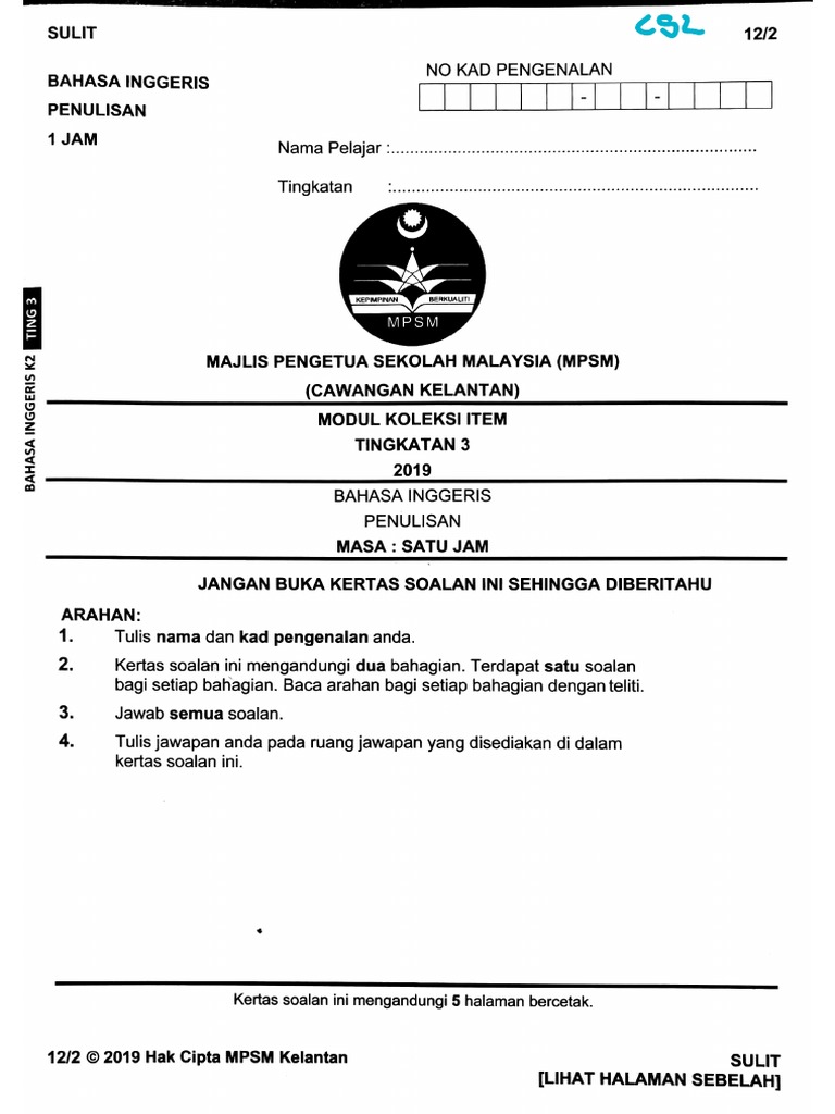 2019 Bi Pt3 Penulisan Pdf