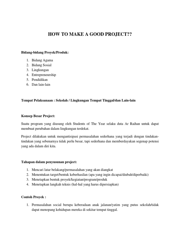 Cara Membuat Proyek Sederhana | PDF