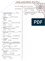 Subject Verb Agreement Multiple Choice Exercises Worksheet Grade 7 - 2