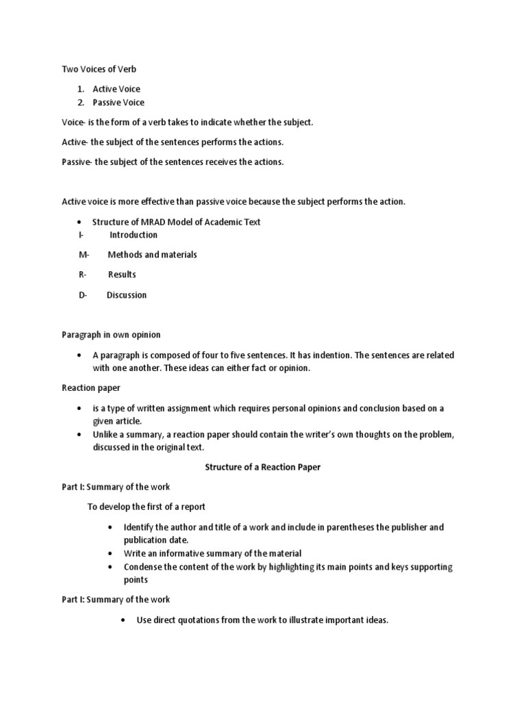 Structure of A Reaction Paper | PDF | Career & Growth | Art