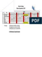 Jadwal Admin Bulan September 2019: # 3 Sift Dimulai Pada Tanggal 8 September